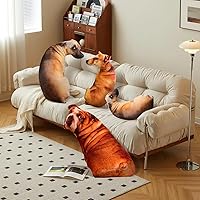 Vista 2 de Almohada de simulación 3D para perro, almohada en forma de perro, almohada divertida de felpa Shiba Inu de 19.7 pulgadas, almohada de peluche