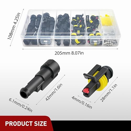 Vista 33 de Nilight Conector de terminal 50020R de 2 pines de 16 AWG de cable impermeable de 0.059 pulgadas, paquete de 10