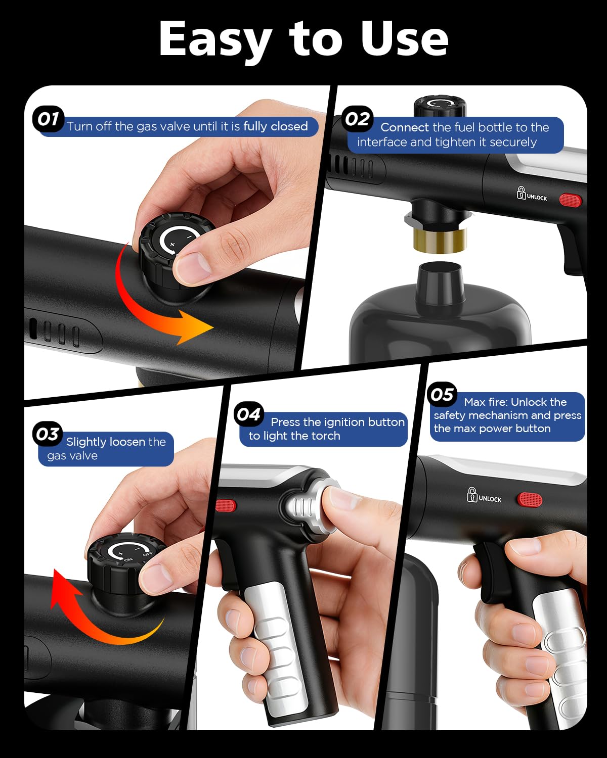 Propane Torch Gun - Weed Burner & Cooking Torch -5