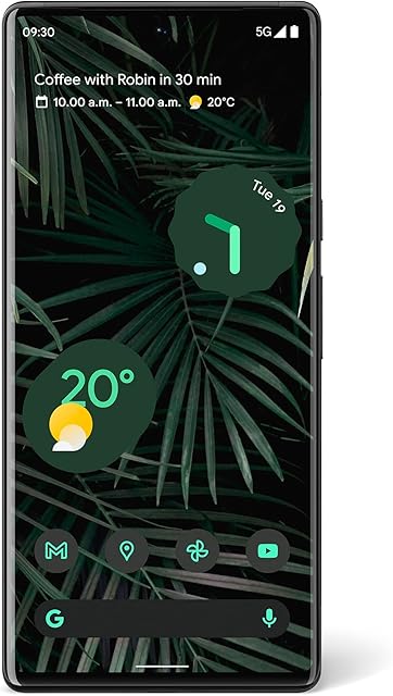 Google Pixel 6 Pro Unlocked Android 5G smartphone with 50-megapixel camera and wide-angle lens 128 GB Stormy Black