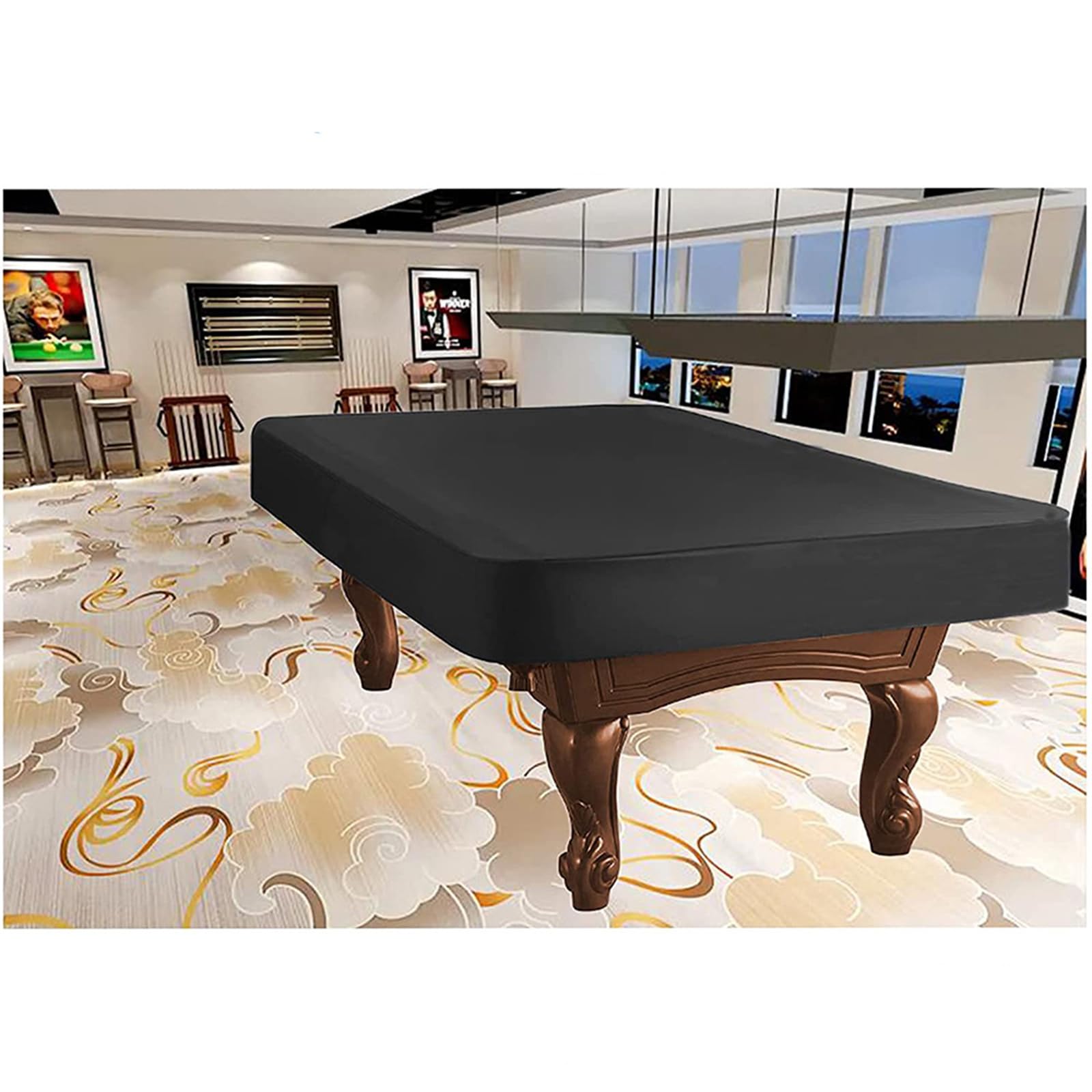 Highdi Housse de Protection pour Table de Billard avec Cordon de Serrage, Couverture de Table de Billard Imperméable et Anti-poussière pour Housse de Billard Intérieur et Extérieur