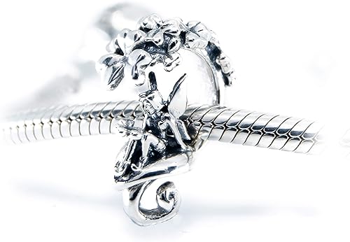 Miniatura 2 de Shamrock's Fairy Irish Sterling Silver Charm S925, Good Luck Irish Shamrock Fairy Magical Fantasy Flying Fairy, Patrick's Day Gift Irish Jewellery