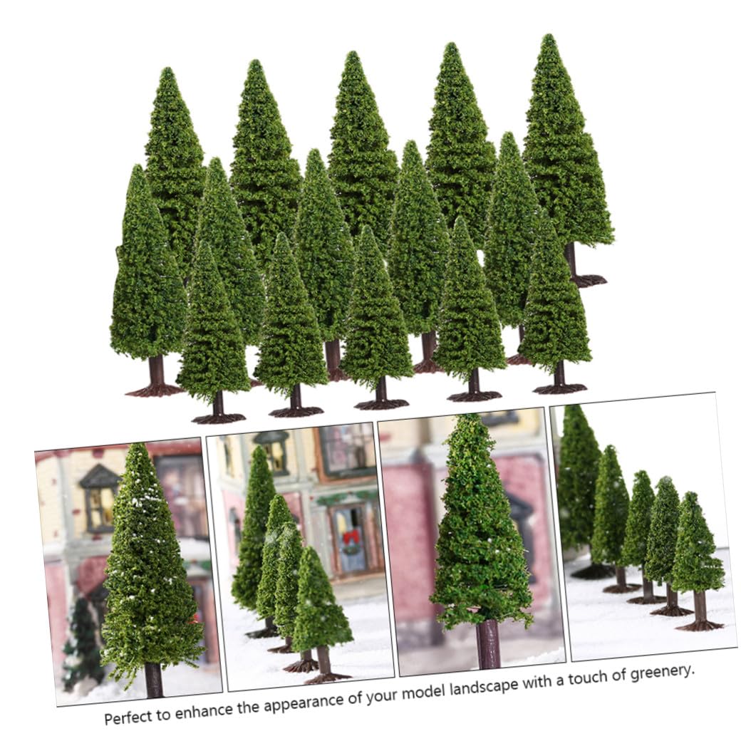 Alberi Modello Pino Realistici per Architettura Paesaggio 30 Pezzi | Verde, Filo di Ferro e Spugna, Ornamento Micro Paesaggio per Diorama e Tavola Sabbia