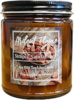 Vista 1 de Velas Simply Sandalwood Vela de cera de soja 100% natural para decoración del hogar Altamente perfumada Fragancia premium Hecho a mano