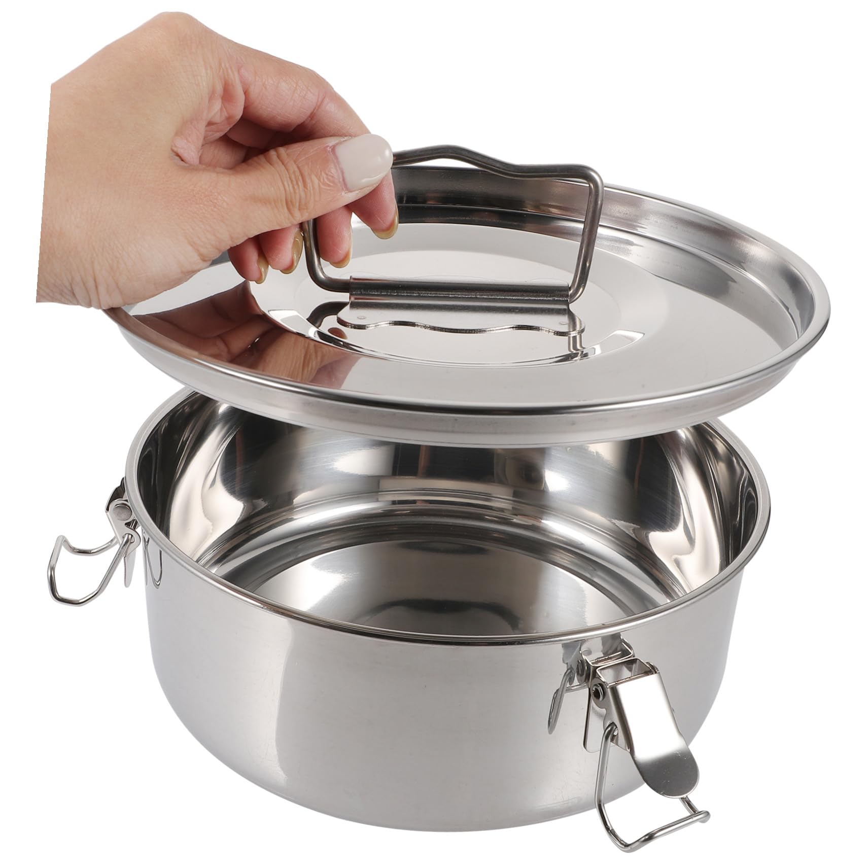 COLLBATH Molde para Flan con Tapa y Asa, Olla Vaporera de Acero Inoxidable para Cocinar al Vapor, Adecuado para Flanes, Pudines, Quiches y Mariscos en Cocina Doméstica