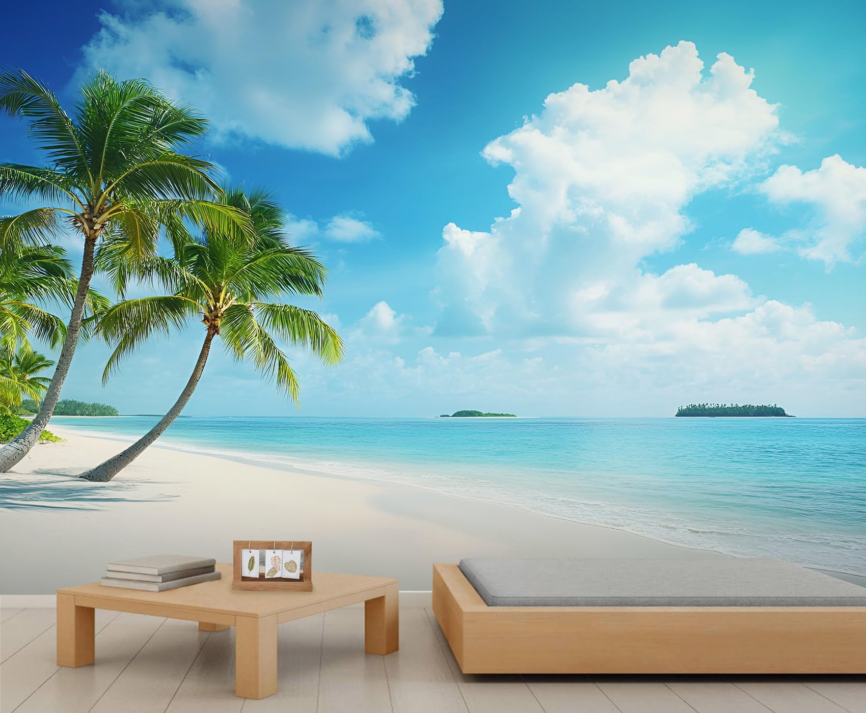 Ocean Beach Wall Murals, Tropical Sea Large Mural, Summer Wallpaper for Bedroom, Beach Wallpaper - 400x280cm (Not Peel n' Stick)