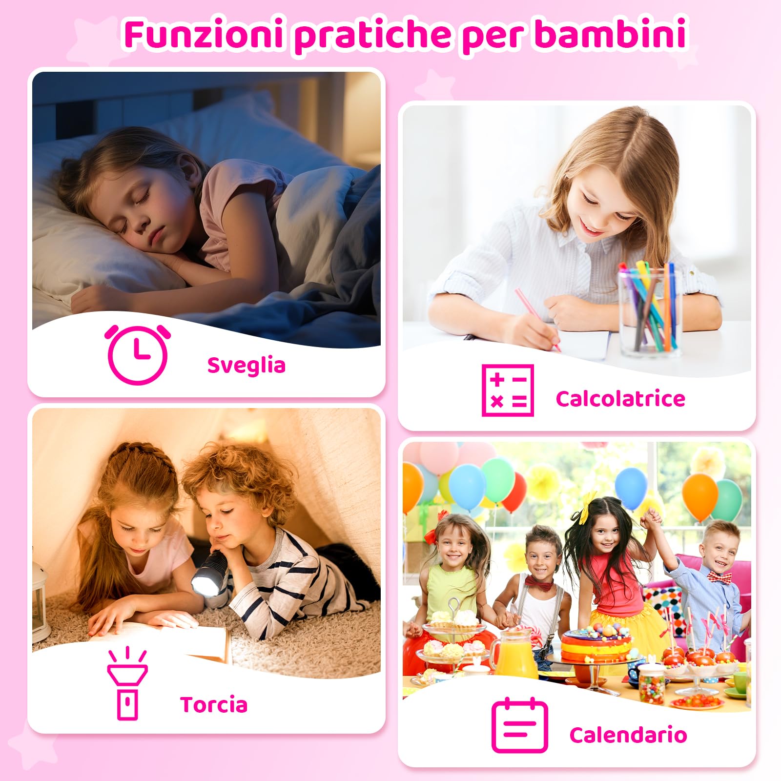 CHAKEYAKE Telefono per Bambini, Mini Smartphone Bambini Senza Contratto, Display HD da 3,5", Fotocamera, Giochi Educativi, Batteria 1000 mAh, USB-C, Regalo di Natale e Compleanno per Bambini 3-12