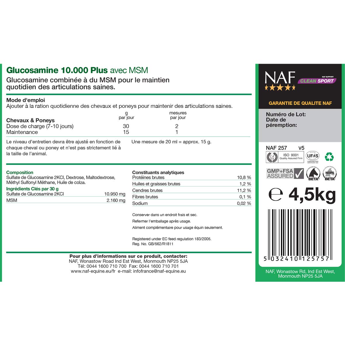 NAF Glucosamine 10000 Plus - 4,5 kg