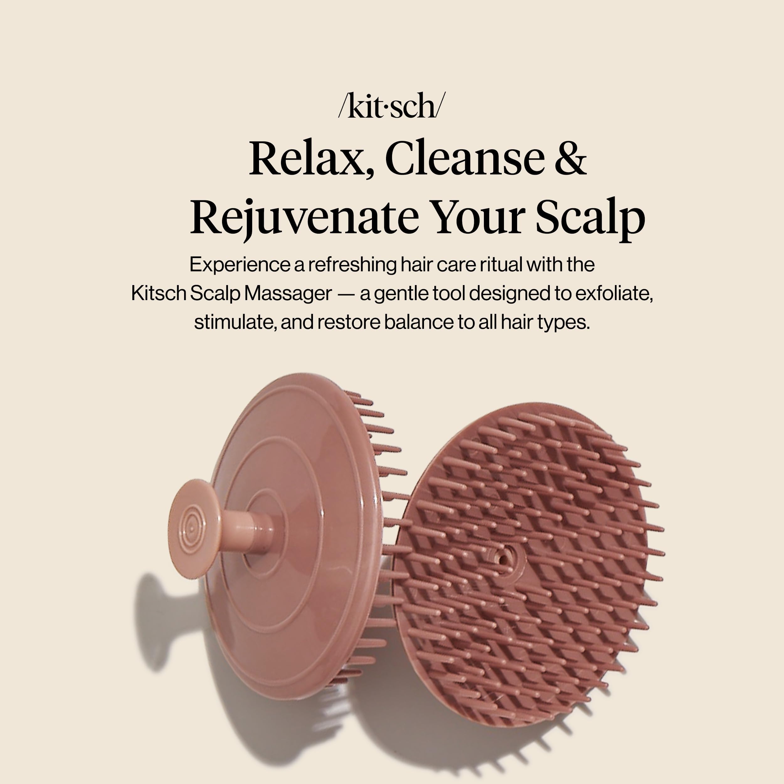 Kitsch Scalp Massager for Hair Care - Scalp Scrubber, Shampoo Brush & Exfoliator for All Hair Types - Relaxing & Exfoliating - Terracotta