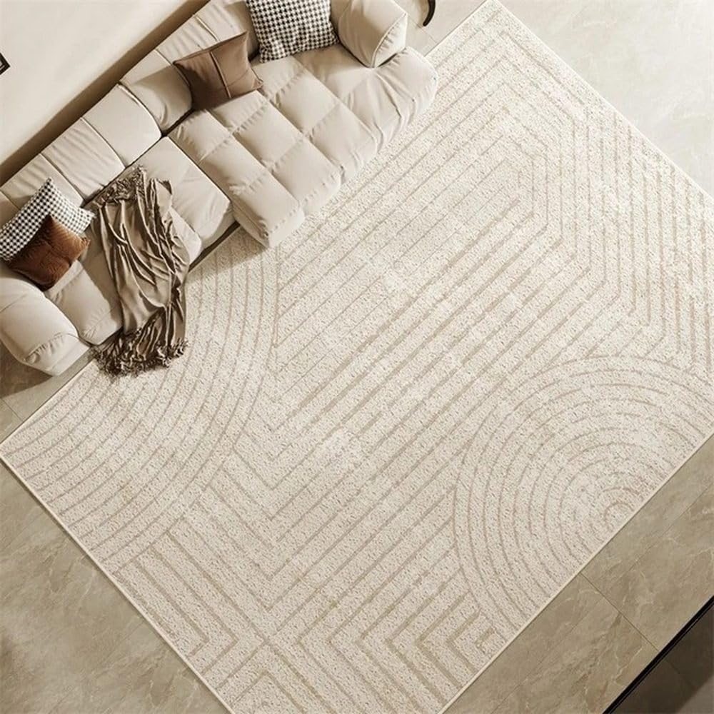 Tapis de salon nordique minimaliste beige doux 100x150cm tapis table basse