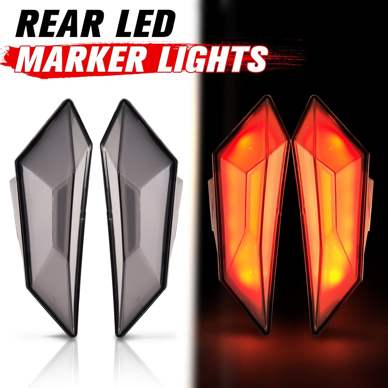 A & UTV PRO LED Tail Lights & Rear Side Marker Lights Kit for Polaris RZR PRO XP/ XP4, RZR PRO R 2020 2021 2022 2023 2024, Brake Stop Signal Position Lamp Taillights Accessories, Smoked, Set of 2
