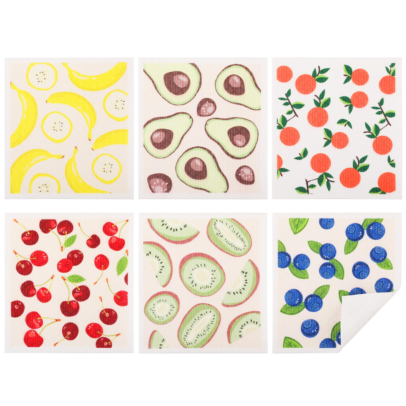 Hianjoo Swedish Dishcloths 6 Pack, Reusable Kitchen Towels Absorbent Quick Dry No Odor Non-Scratch Washable Soft Cleaning Towel for Dishes Counters Glass Mirrors & Home Cleaning