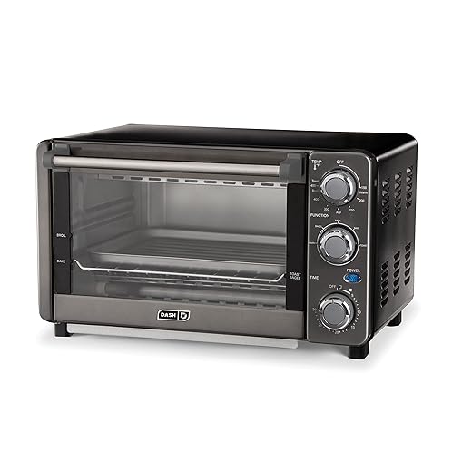 Dash Express Countertop Toaster Oven with Quartz Technology, Bake, Broil, and Toast with 4 Slice Capacity and Pizza Capability – Black
