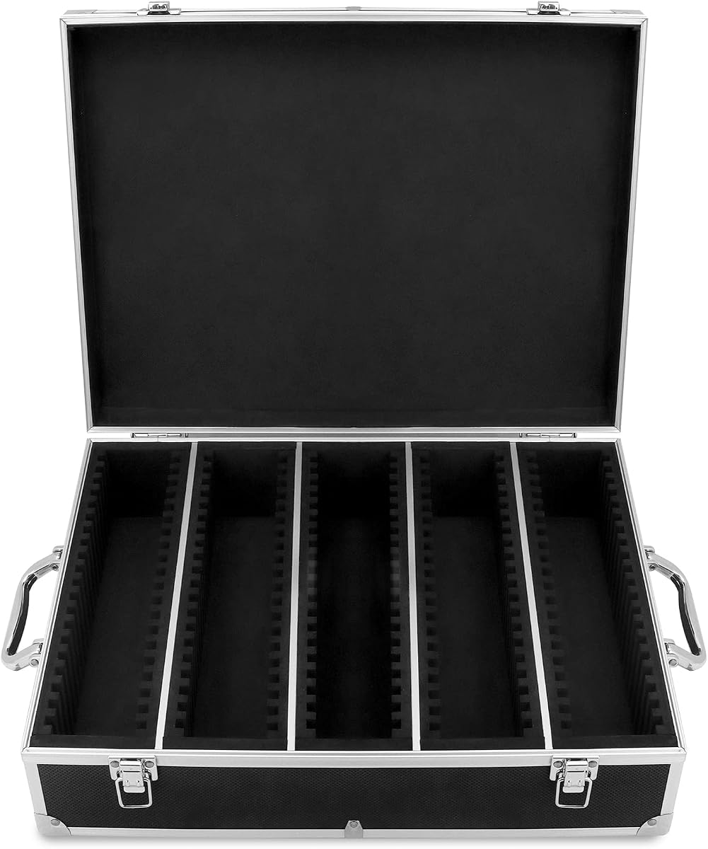 QWORK Coin Storage Box, 100 Graded Coin Slab Case, Trading Card Storage Box for PCGS, NGC & More, Coin Holder Display Case, Coin Collection Supplies, Black