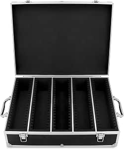 QWORK Coin Storage Box, 100 Graded Coin Slab Case, Trading Card Storage Organizer, Black