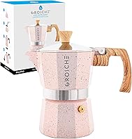 Vista 27 de GROSCHE Milano Cafetera Moka para estufa, para 9 tazas de café expreso, de 15.2 onzas, azul. Cafetera de estufa Moka, espresso italiano, greca