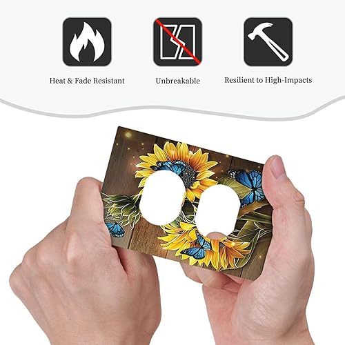 Miniatura 6 de Cubierta de interruptor de luz dúplex de mármol azul dorado de 1 cuadrilla, cubierta de toma de corriente, placa frontal decorativa para receptáculo