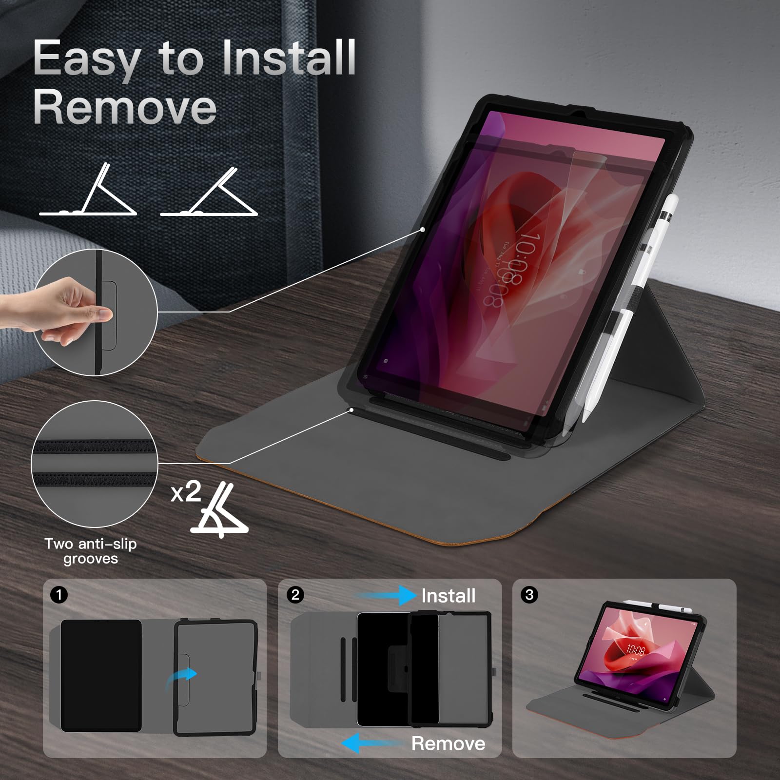 Custodia In Pelle Sintetica Antiurto Per Lenovo Tab P12 E XiaoXin Pad Pro 12.7
