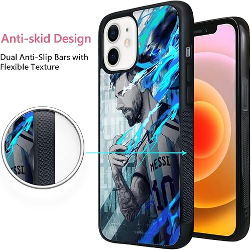 Miniatura 3 de Cool Soccer - Funda de fútbol para iPhone 1212Pro, absorción de impactos, marco de gel de sílice suave, funda negra para adolescentes y niños,