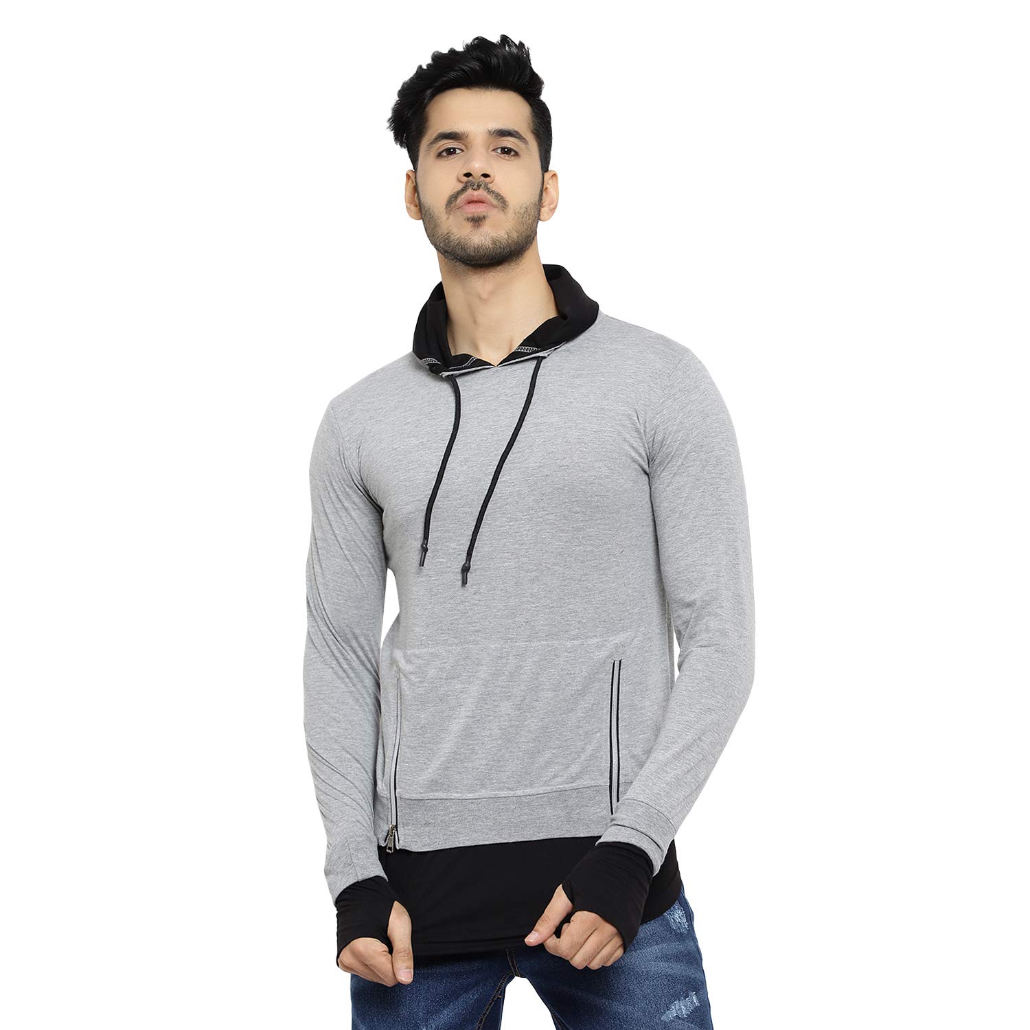 black collection Men's Poly Cotton Hooded Neck Sweatshirt-picture-42