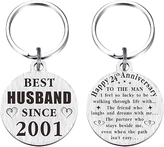 TANWIH 24th Wedding Anniversary Keychain Gifts, 24 Year Anniversary Decoration