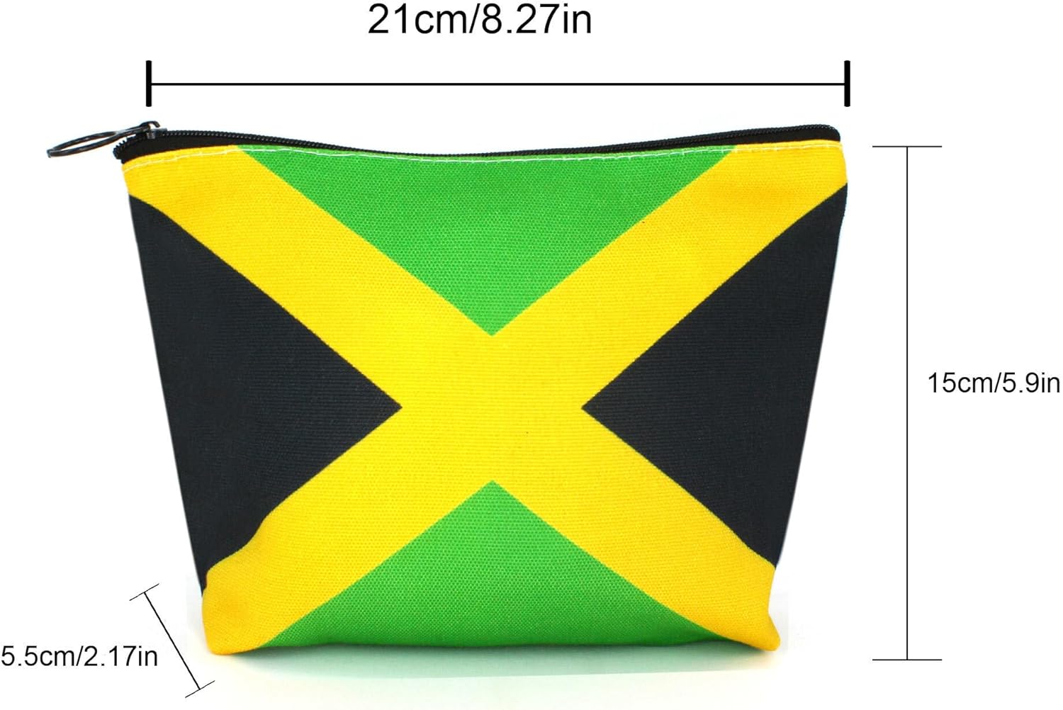 Canvas Makeup Bag Travel Toiletry Bag Makeup Bag for Women Girls Jamaica Flag Reggae(Jamaican) - Image 3