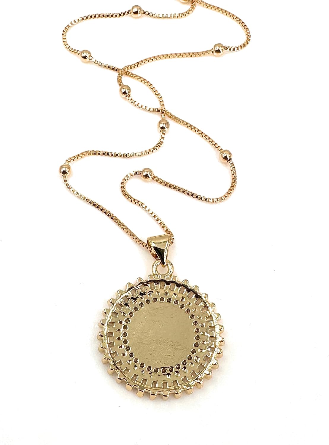 LESLIE BOULES Saint Benedict Medal 18K Gold Plated Delicate Necklace 18 Inches Length - Image 7