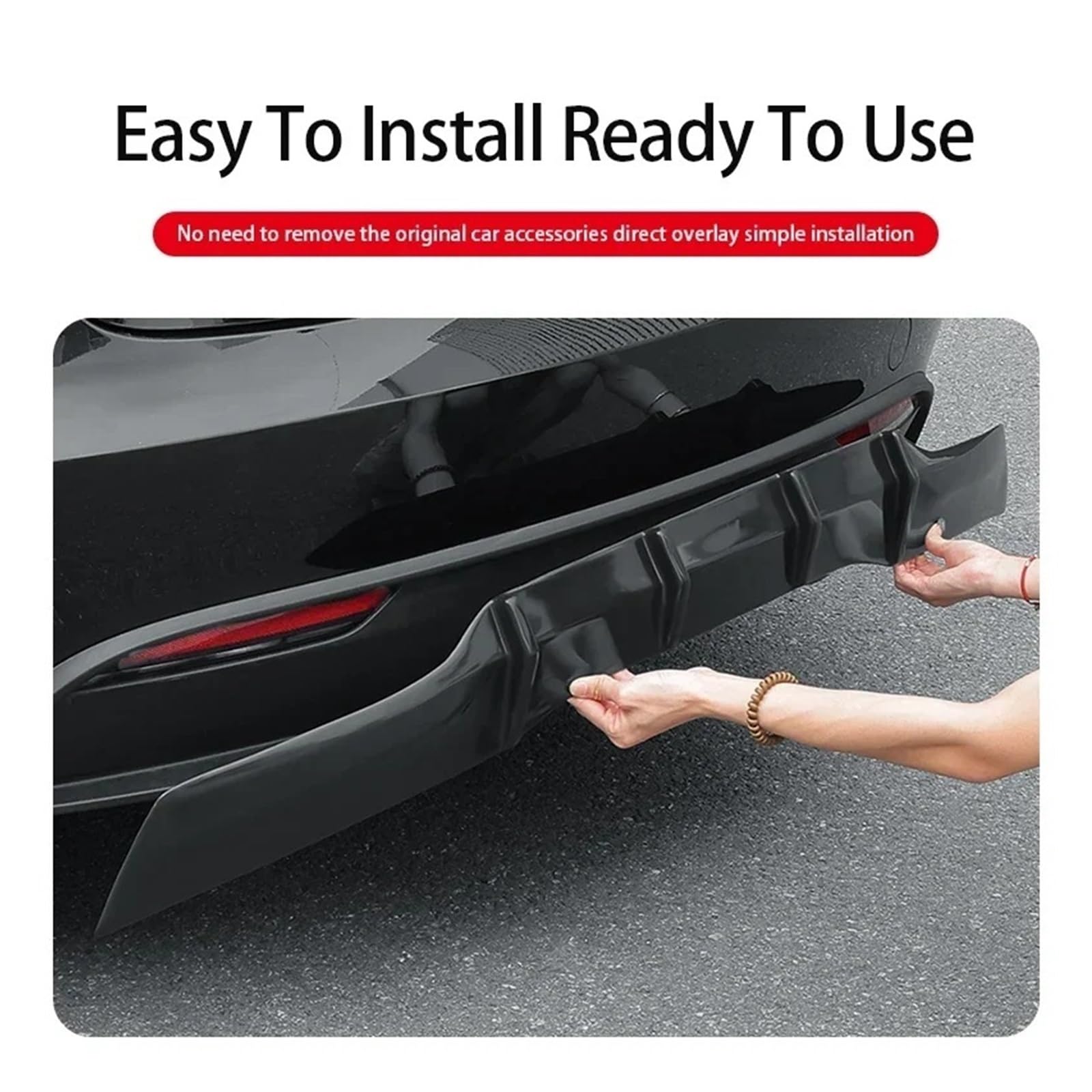 Splitter Pare-Chocs Arrière Protection de lèvre becquet châssis Pare-Chocs arrière Voiture pour Tesla pour modèle 3 Highland 2024 + déflecteur