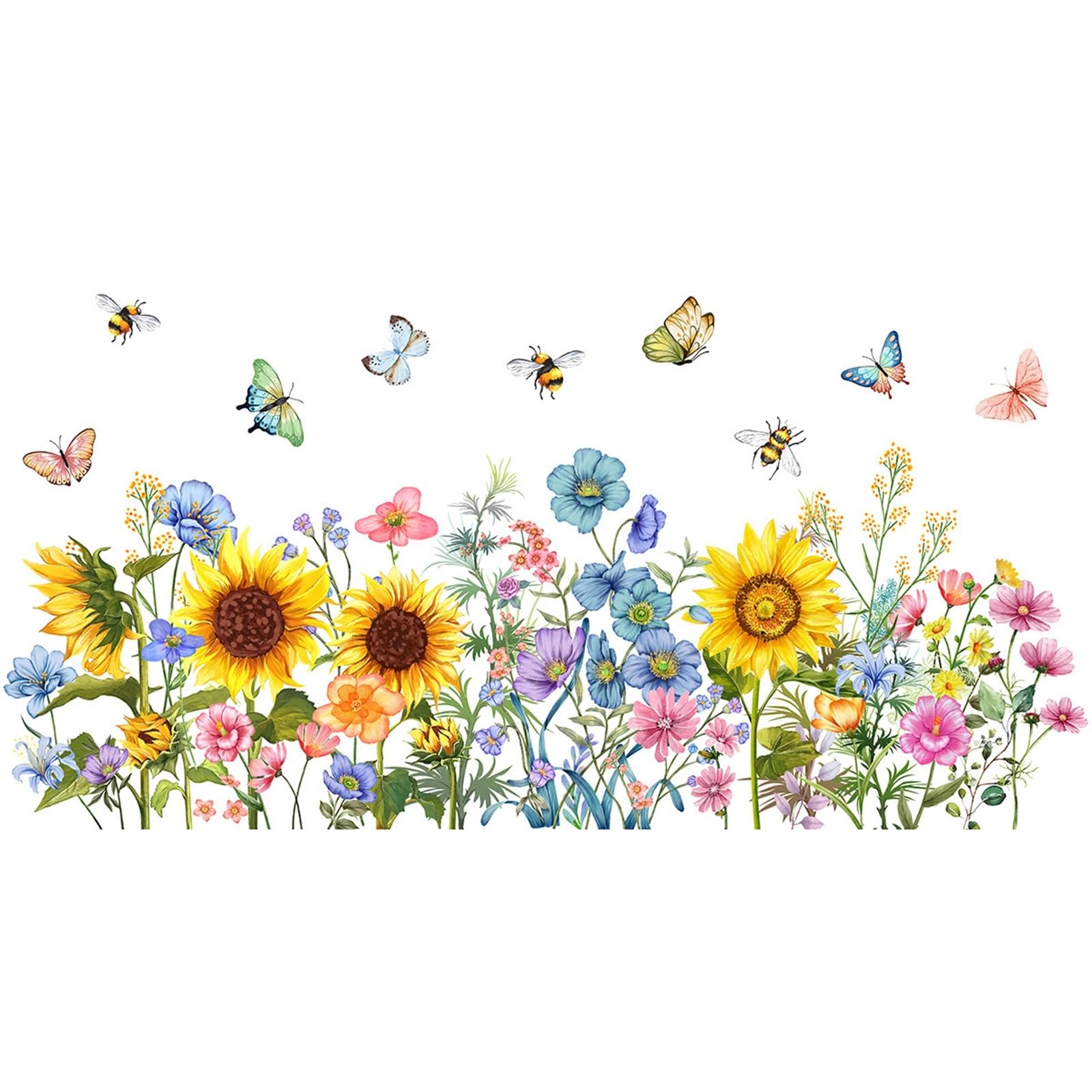 2pcs Butterfly Sunflower Sun Catcher Stickers - Window Decals for Home Decoration