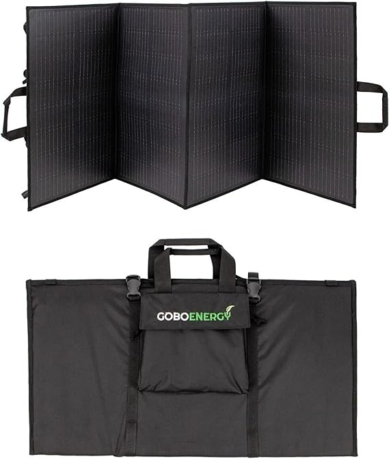 GoboEnergy 240W Katlanabilir Güneş Paneli, Solar Panel Hızlı Şarj Cihazı, Cep Telefonu Güneş Enerjili Şarj Aletleri, Cep Telefonu Laptop Şarj Aleti