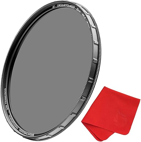 Miniatura 5 de 77mm X2 Filtro CPL Polarizante Circular para Lentes de Cámara - Filtro Polarizador de Vidrio Óptico AGC con Paño para Lentes - MRC8 - Recubrimientos