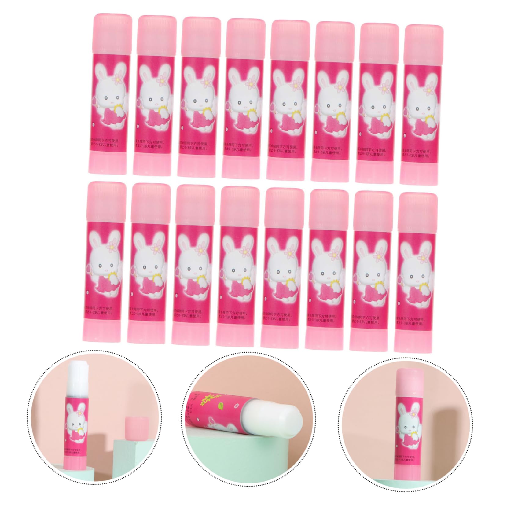 jojofuny 3 Set Colla Stick Forte Per Ufficio E Scuola Con Design Cartoon Per Studenti E 16 Pezzi * 3