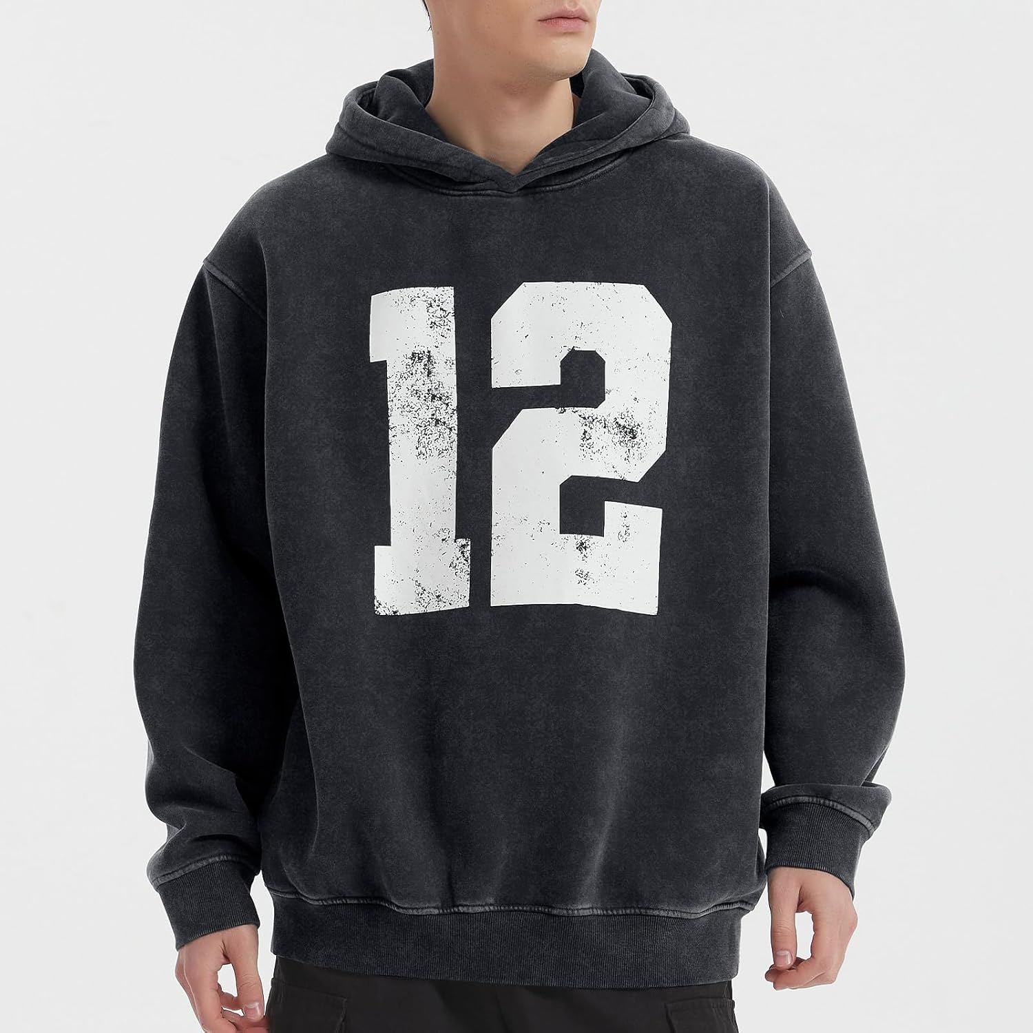 FAIABLE Oversized Hoodies for Mens Acid Washed Graphic Men's Fashion Hoodies Sweatshirts Sweats Preppy for College,Gym,Sports