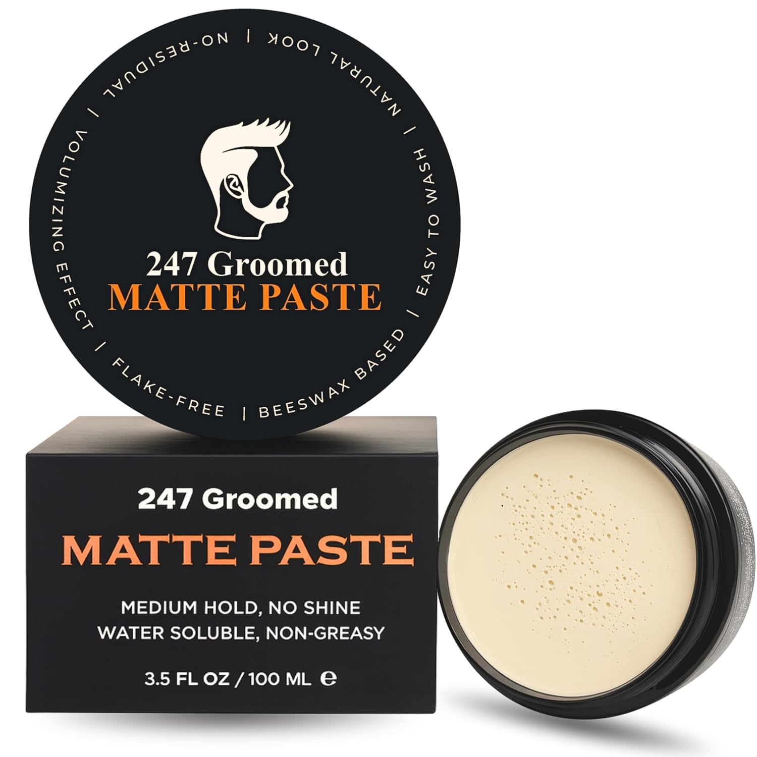 Matte Pomade For Men | All-Day Medium Hold, Low Shine Finish For All Hair Types | Thickening Paste Adds Volume & Texture | Beeswax Based