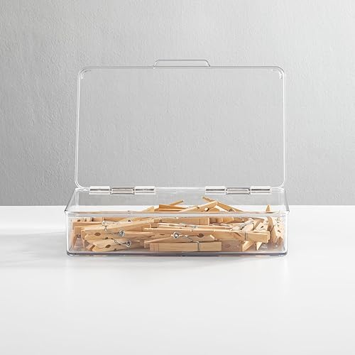 Miniatura 7 de mDesign - Recipiente de plástico, apilable, con tapa, para el hogar