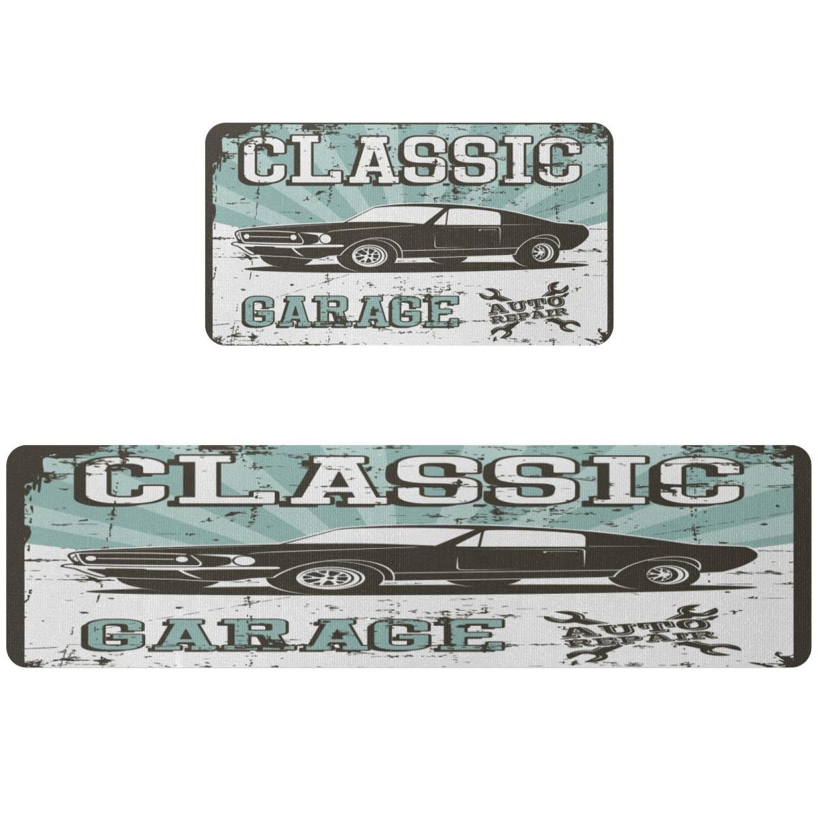 Tapis de cuisine motif voiture rétro lot de 2 grand confort pour buanderie et couloir