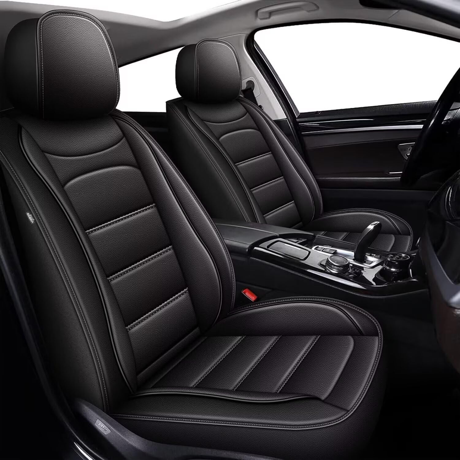 Custom Fit Seat Covers for Hyundai Tucson 2016-2021 & Hyundai Tucson Hybrid 2022-2024 2025 Car Seat Cover-Full Set - Faux Leather Full Coverage SUV Seat Protectors(Black)