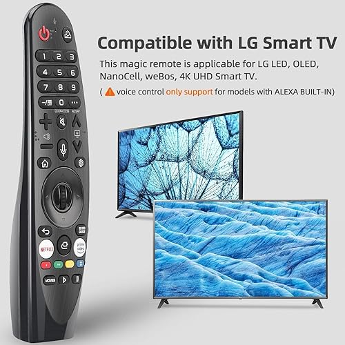 Miniatura 8 de Control remoto universal por voz para LG Smart TV, control remoto mágico de repuesto compatible con todos los modelos de TV con función de voz y