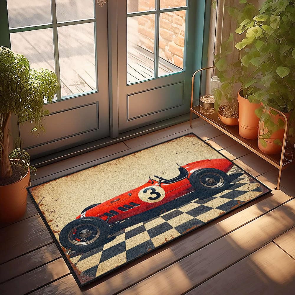 Tapis de cuisine antidérapant voiture de course tapis lavable fini les chutes enfants