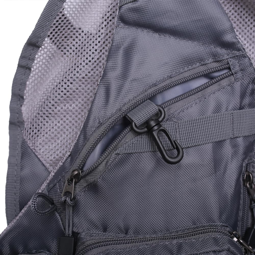 Gilet da pesca a mosca regolabile per uomini e donne (grigio chiaro)