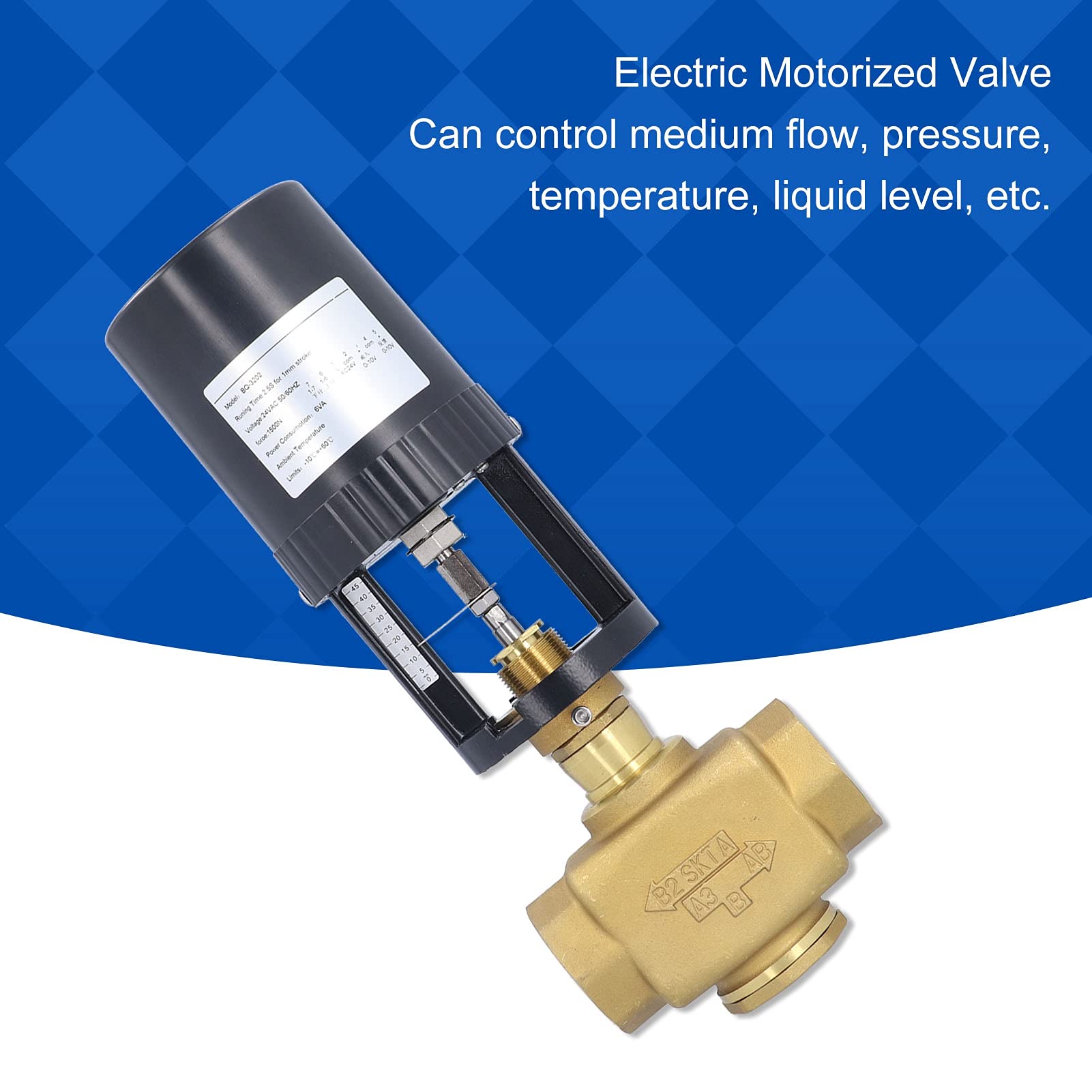 Valvola motorizzata elettrica Ottone BSP Valvola di controllo a 2 vie AC 24V Valvola di regolazione industriale per alimentazione Metallurgia chimica di petrolio (TN40)