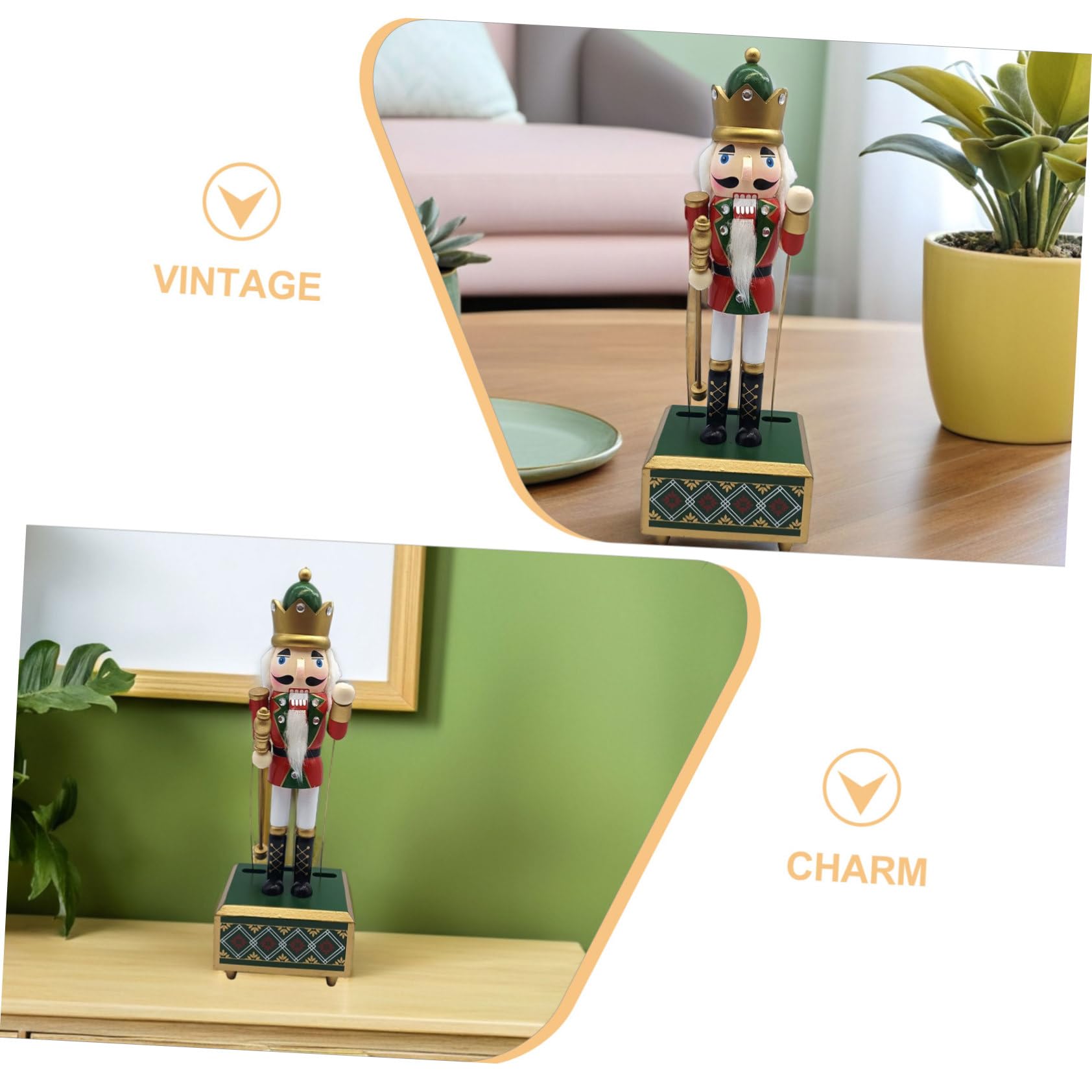 Cabilock Carillon Schiaccianoci in Legno Statuetta Musicale Per Feste Natalizie Decorazione Festiva Meccanismo Carica Senza Batterie Per Celebrazioni Di Natale e Anni Nuovi