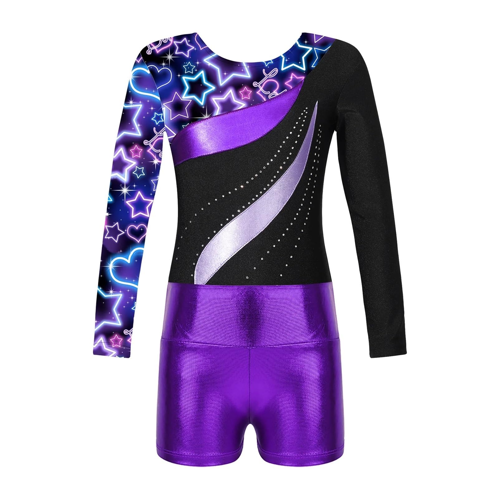 Maillot Gimnasia NiñA Trajes de baile Ballet manga larga for niños, Mono Mallas gimnasia for con pantalones cortos