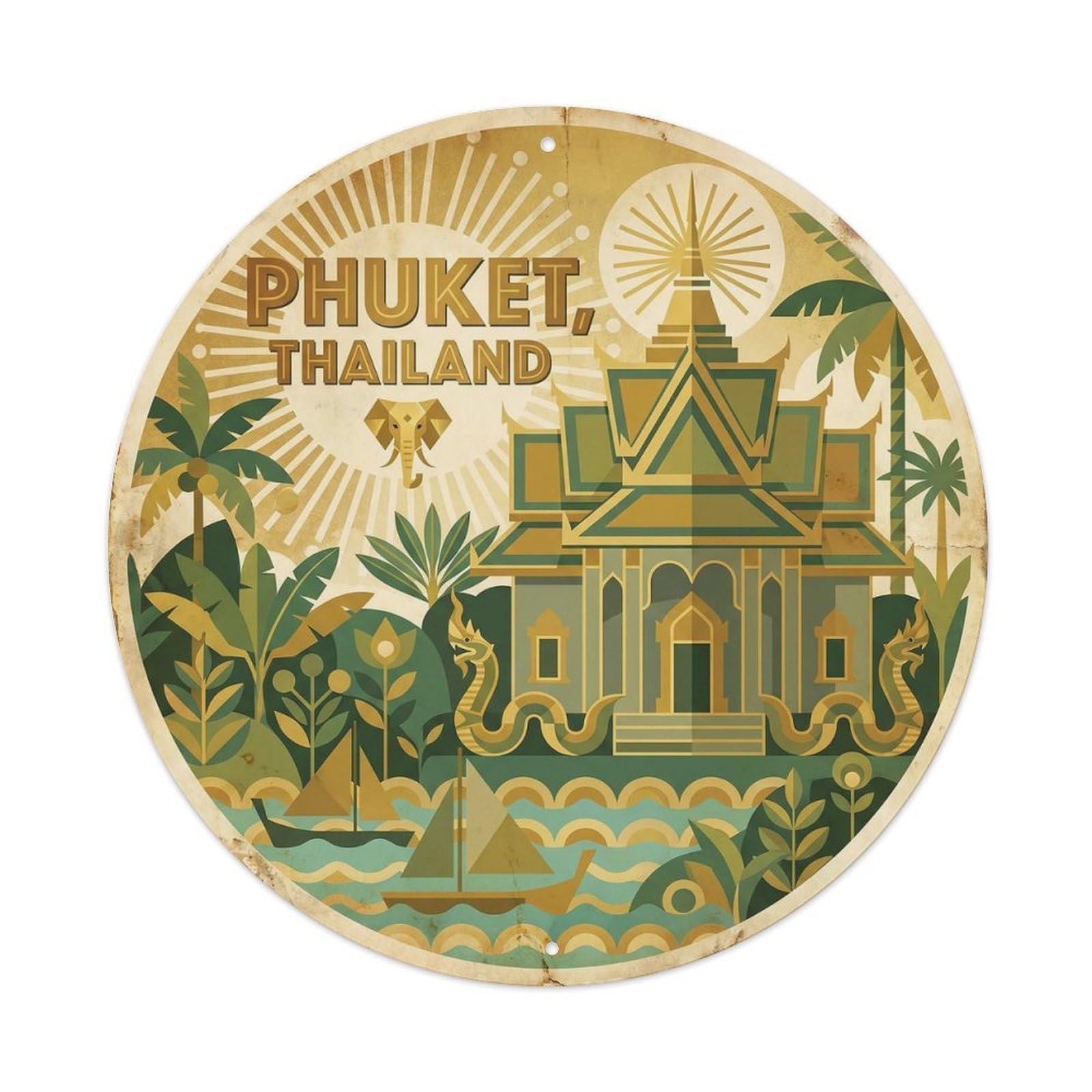 Phuket Kathu Temple Cultural Journey Heritage Metal Tin Sign