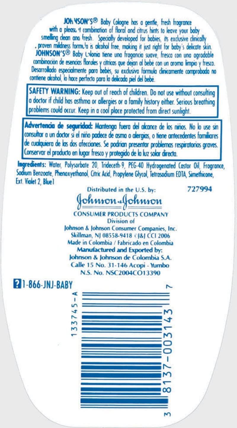 Johnsons Baby Cologne 6.6 Ounce (195ml) (3 Pack)
