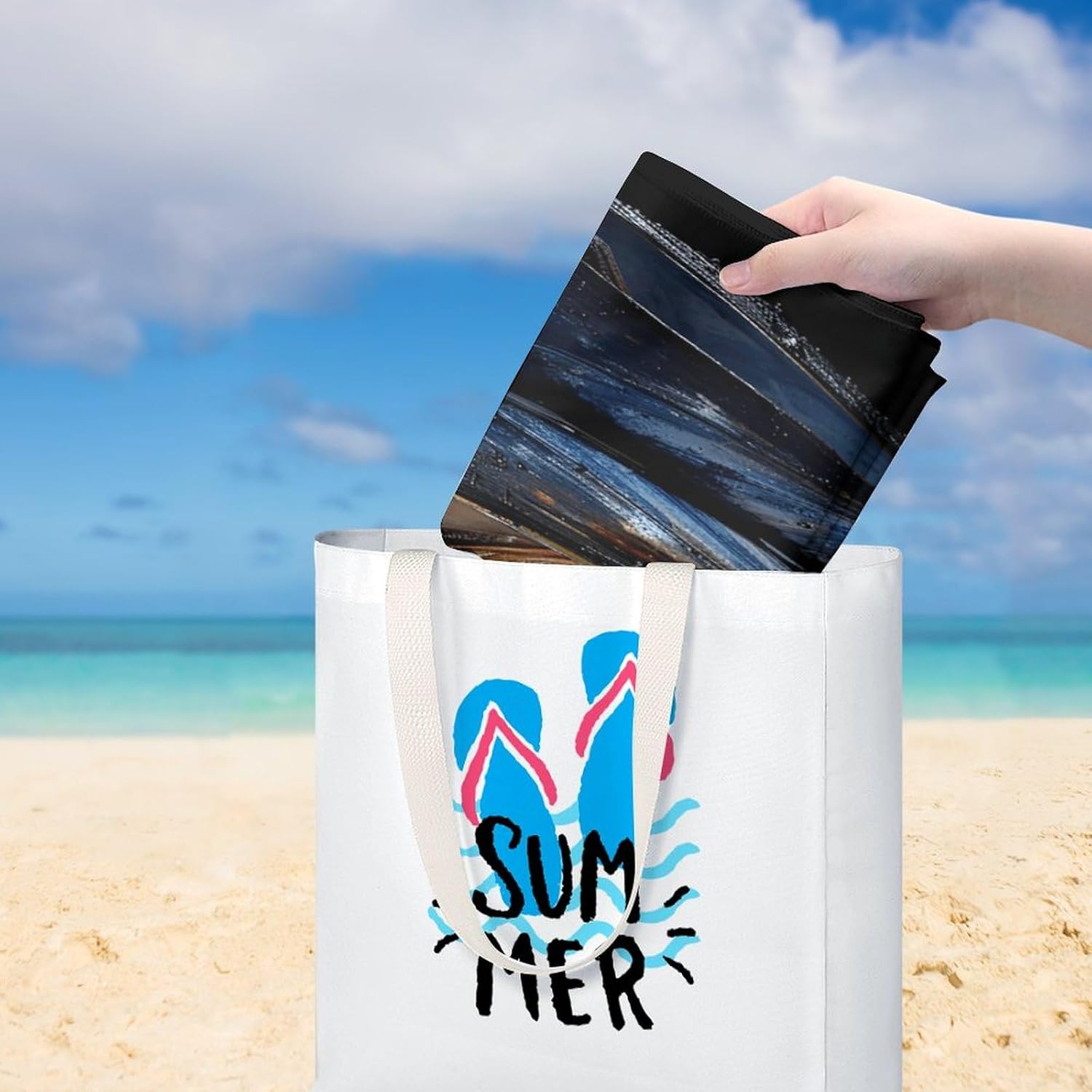 Swimming Towel, Open Shell Pattern Printed Fashion Towel,Portable Towel,Durable Towel