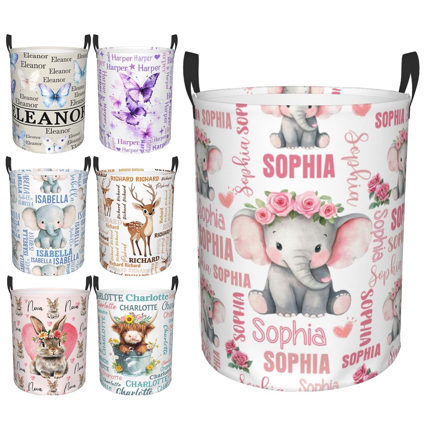 Custom Name Laundry Hamper, Personalized Laundry Baskets with Name for Boys Girls Women Men, Customized Collapsible Dirty Clothes Hamper Easy Storage Gifts for Bedroom Bathroom Living Room