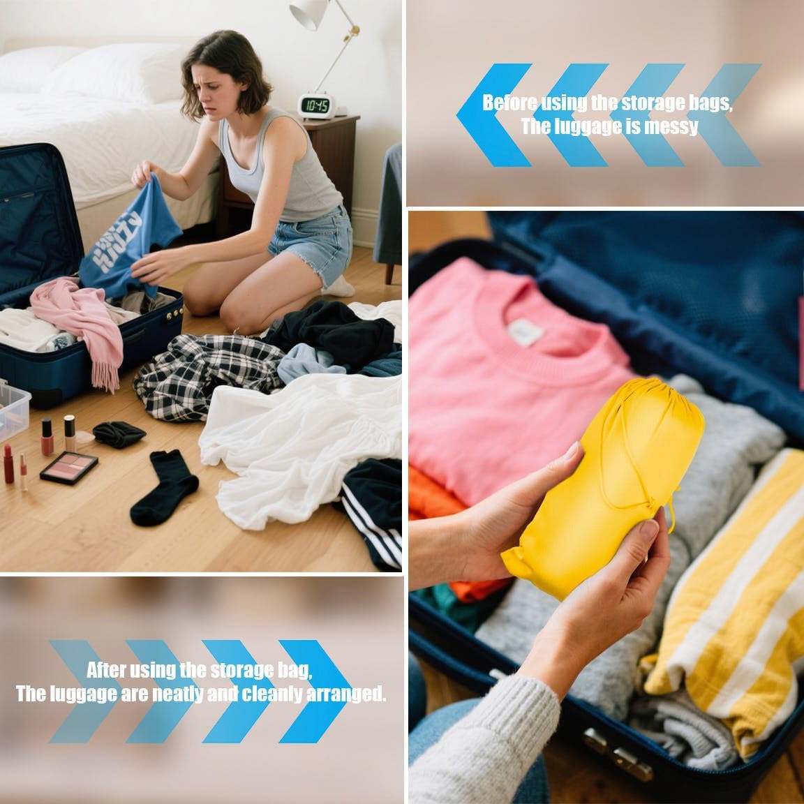 Microfiber Bags with Drawstring Soft Protective Pouch for Blanket,Shoes,Travel Cloth,Camping Bag,Sleeping Bag,Handbag,Winter Coat,Bulky Bedding (2 Pack, Yellow, 17.7” x 22”)