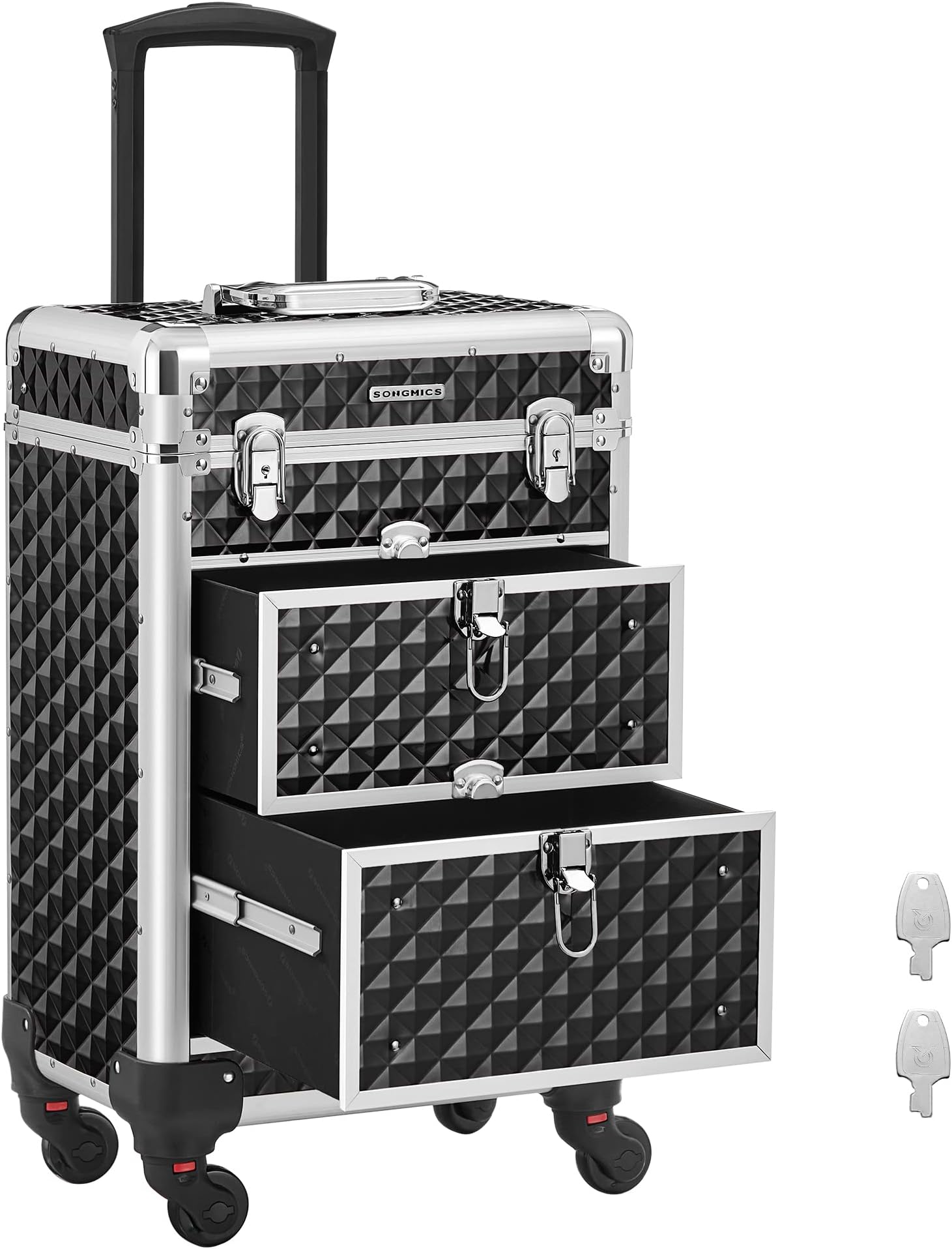 Valise maquillage croco noir