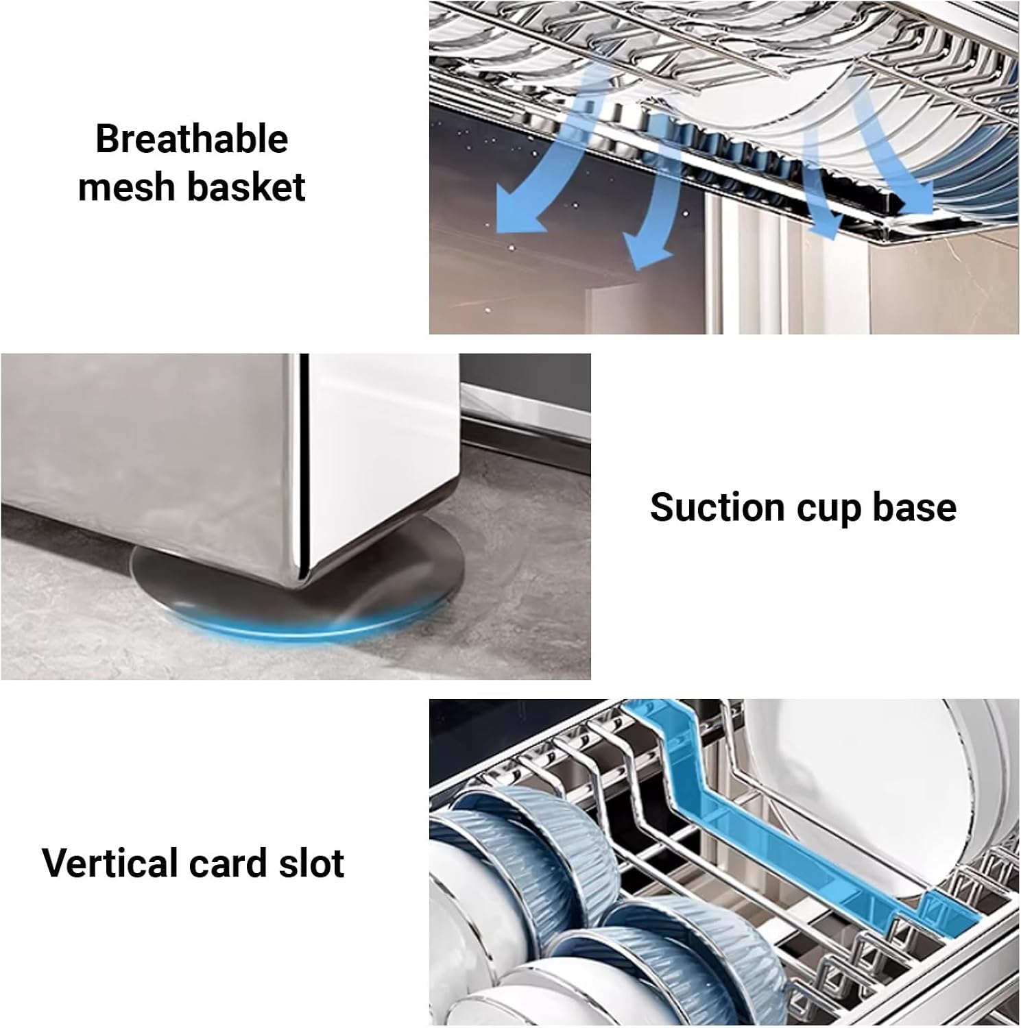 Over The Sink Dish Drying Rack, Multifunctional 304 Stainless Steel Sink Shelf, Space-Saving Dish Rack for Storage Kitchen, for Dishes, Glasses, Cutlery(Single Layer,56cm/22in)